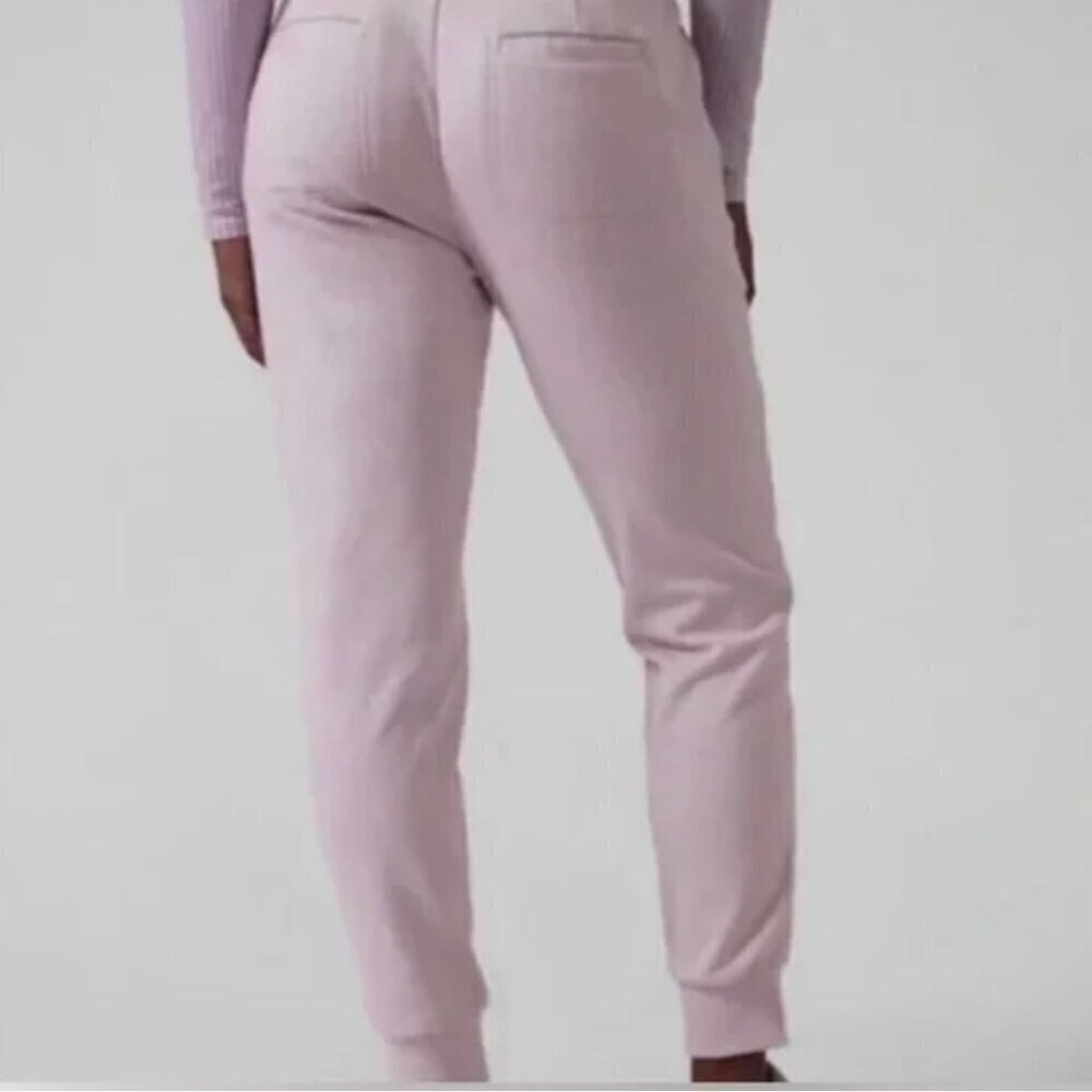 Athleta Womens Goose Down Quilted Pants Joggers Size‎ 14 Shasta Purple Apres Ski - Picture 15 of 15